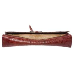 Pre Owned Dkny Muticolor Croc Embossed Leather Clutch