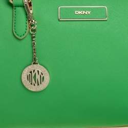 Pre Owned DKNY Green Saffiano Leather Boston Bag