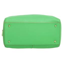 Pre Owned DKNY Green Saffiano Leather Boston Bag