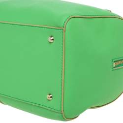 Pre Owned DKNY Green Saffiano Leather Boston Bag