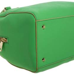 Pre Owned DKNY Green Saffiano Leather Boston Bag