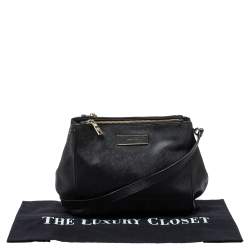 Pre Owned Dkny Black Leather Double Zip Shoulder Bag