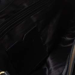 Pre Owned Dkny Black Leather Turnlock Pocket Tote