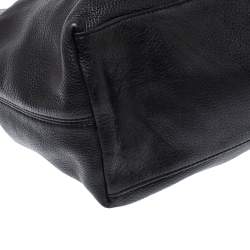 Pre Owned Dkny Black Leather Turnlock Pocket Tote