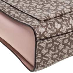 Pre Owned Dkny Beige/Pink Coated Canvas and Leather Crossbody Bag