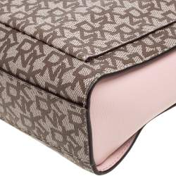 Pre Owned Dkny Beige/Pink Coated Canvas and Leather Crossbody Bag