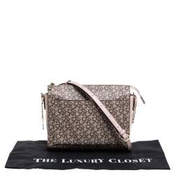 Pre Owned Dkny Beige/Pink Coated Canvas and Leather Crossbody Bag