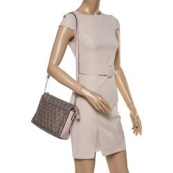 Pre Owned Dkny Beige/Pink Coated Canvas and Leather Crossbody Bag