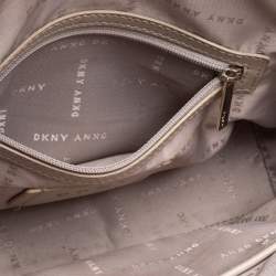 Pre Owned Dkny Beige/Pink Coated Canvas and Leather Crossbody Bag