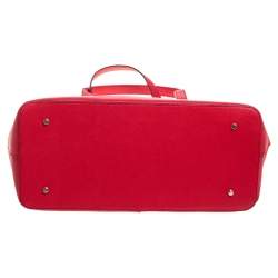Pre Owned Dkny Red Leather Double Zip Tote