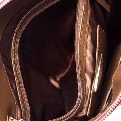 Pre Owned DKNY Magenta Pebbled Leather Zip Chain Shoulder Bag