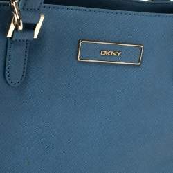 Pre Owned حقيبة دي كي إن واي براينت بارك جلد أزرق بسحاب