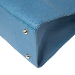 Pre Owned حقيبة دي كي إن واي براينت بارك جلد أزرق بسحاب