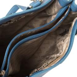 Pre Owned حقيبة دي كي إن واي براينت بارك جلد أزرق بسحاب