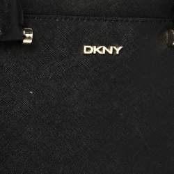 Pre Owned Dkny Black Leather Zip Dome Satchel 
