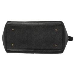 Pre Owned Dkny Black Leather Zip Dome Satchel 