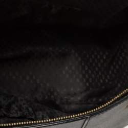 Pre Owned Dkny Black Leather Zip Dome Satchel 