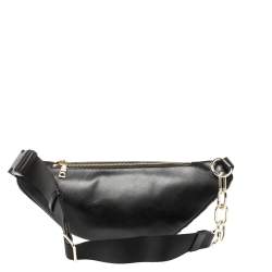 Pre Owned Dkny Black/Brown Leopard Print Leather and Calfhair Belt Bag
