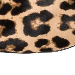 Pre Owned Dkny Black/Brown Leopard Print Leather and Calfhair Belt Bag
