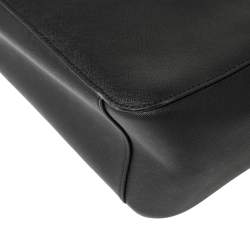 Pre Owned Dkny Black Leather Magnetic Flap Chain Tote