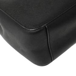 Pre Owned Dkny Black Leather Magnetic Flap Chain Tote