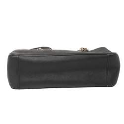 Pre Owned Dkny Black Leather Magnetic Flap Chain Tote