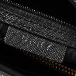 Pre Owned Dkny Black Leather Magnetic Flap Chain Tote