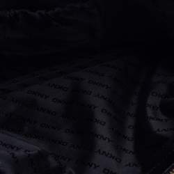 DKNY Black Textured Leather Middle Zip Tote