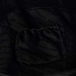 DKNY Black Textured Leather Middle Zip Tote