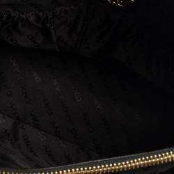 DKNY Black Textured Leather Middle Zip Tote