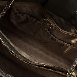 Pre Owned DKNY Dark Grey Leather Chain Handle Tote