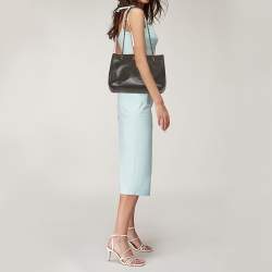 Pre Owned DKNY Dark Grey Leather Chain Handle Tote