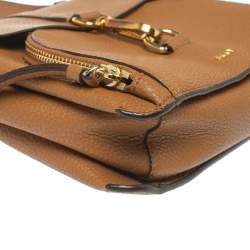 Pre Owned Dkny Brown Pebbled Leather Crossbody Bag