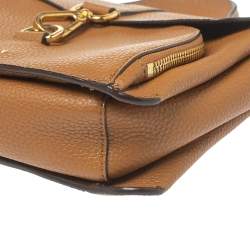 Pre Owned Dkny Brown Pebbled Leather Crossbody Bag