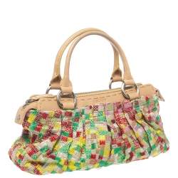 Pre Owned Dkny Multicolor Canvas Embroidered Tote