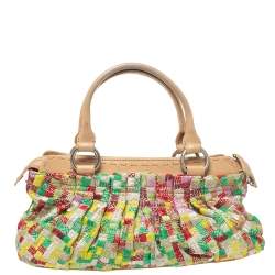 Pre Owned Dkny Multicolor Canvas Embroidered Tote