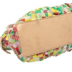 Pre Owned Dkny Multicolor Canvas Embroidered Tote