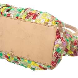 Pre Owned Dkny Multicolor Canvas Embroidered Tote