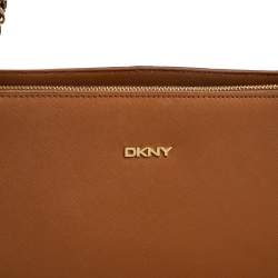 مملوكة مسبقًا Dkny Tan Leather Bryant Park Chain Tote