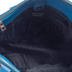 Pre Owned Dkny Blue Leather Double Zip Tote