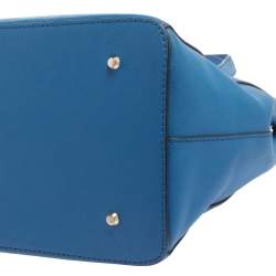 Pre Owned Dkny Blue Leather Double Zip Tote