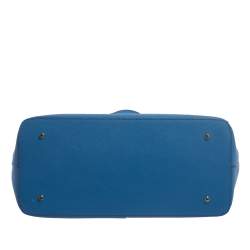 Pre Owned Dkny Blue Leather Double Zip Tote