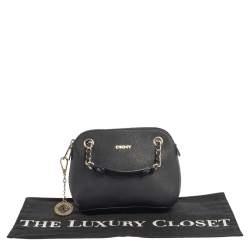 Pre Owned Dkny Black Leather Camille Dome Shoulder Bag