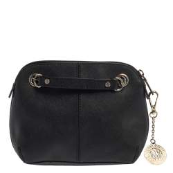 Pre Owned Dkny Black Leather Camille Dome Shoulder Bag