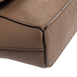 Pre Owned DKNY Brown Leather Bryant Park Envelope Crossbody Bag