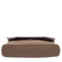 Pre Owned DKNY Brown Leather Bryant Park Envelope Crossbody Bag