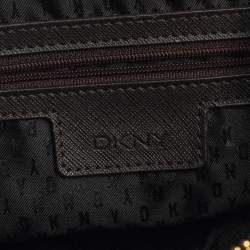 Pre Owned Dkny Burgundy Leather Dome Chain Shoulder Bag