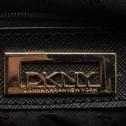 Pre Owned DKNY Black Leather Front Pocket Dome Satchel