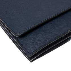 Pre Owned DKNY Navy Blue Leather Top Handle Bag