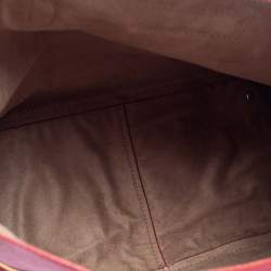 Pre Owned حقيبة شوبر دي كي إن واي جلد أحمر بسحاب جانبي